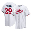 tocy M.Twins #29 Rod Carew Player White Home Game Stitched Jerseys