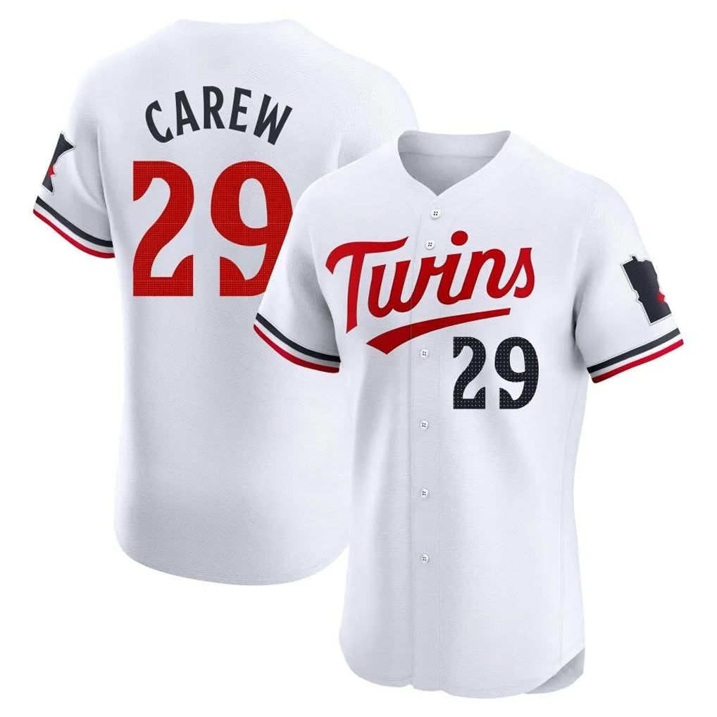 tocy M.Twins #29 Rod Carew Player White Home Limited Elite Stitched Jerseys