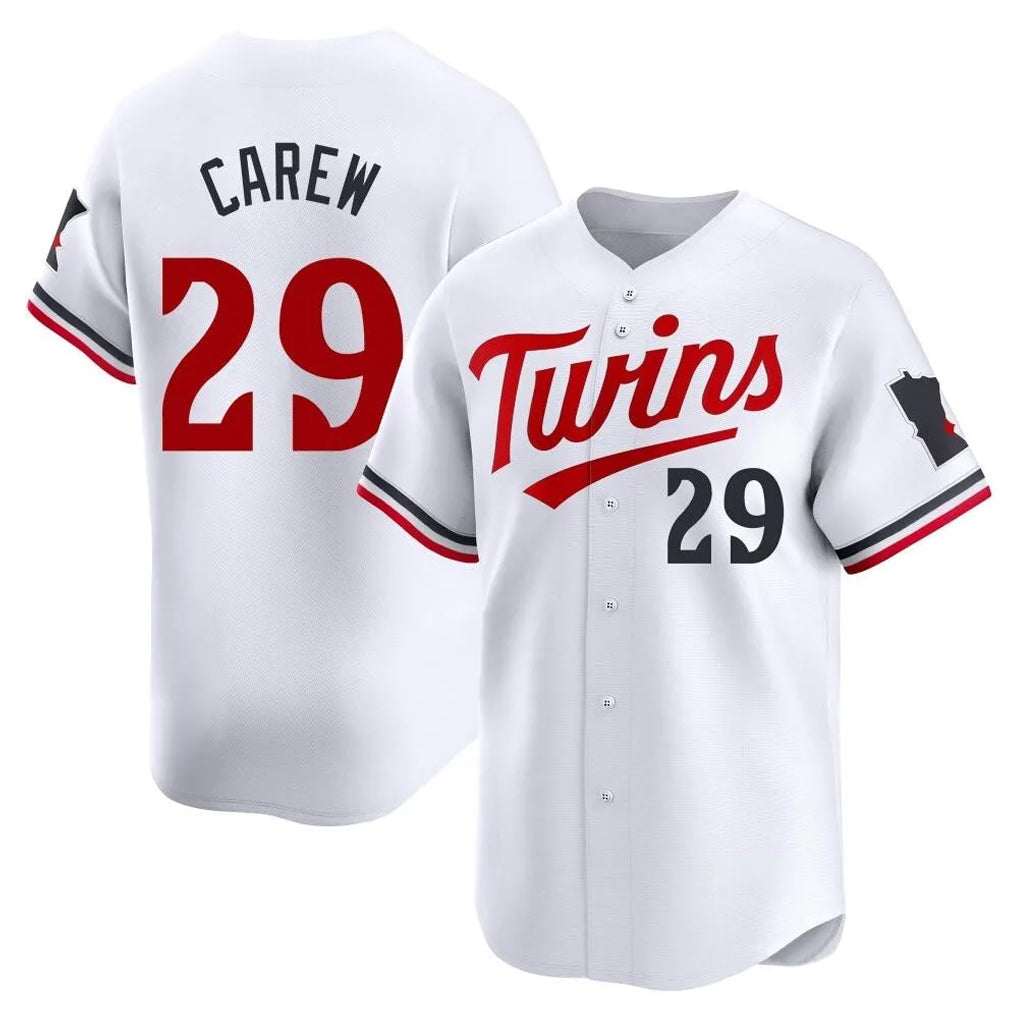 tocy M.Twins #29 Rod Carew Player White Home Limited Stitched Jerseys