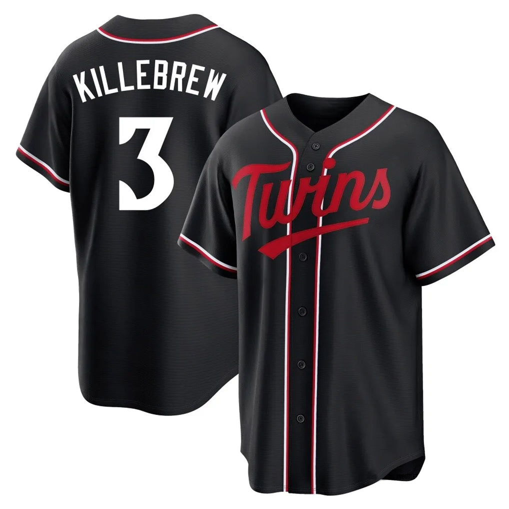 tocy M.Twins #3 Harmon Killebrew Player Black Fashion Out Home Limited Stitched Jerseys