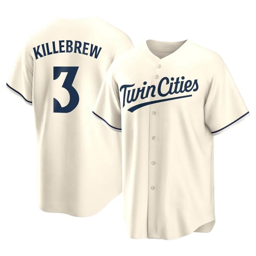 tocy M.Twins #3 Harmon Killebrew Player Cream Game Limited Home Stitched Jerseys