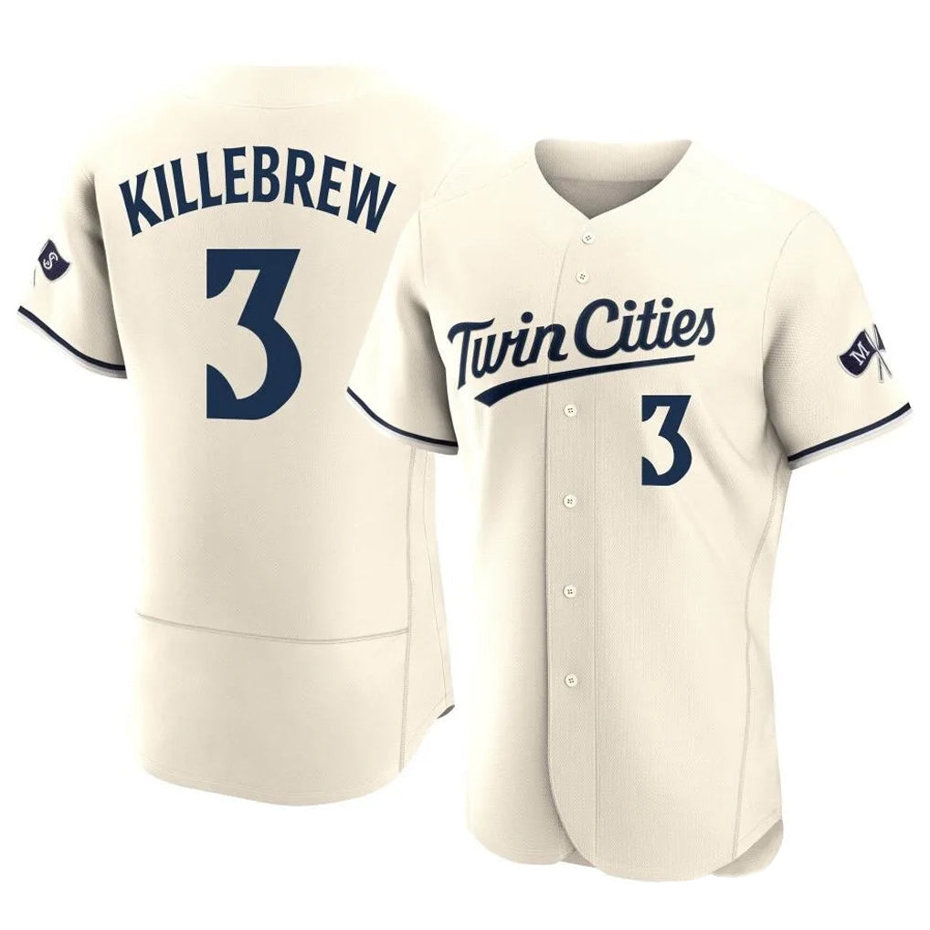 tocy M.Twins #3 Harmon Killebrew Player Cream Home Limited Elite Stitched Jerseys