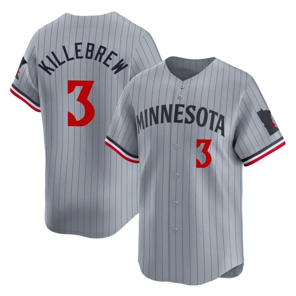 tocy M.Twins #3 Harmon Killebrew Player Gray Home Limited Stitched Jerseys