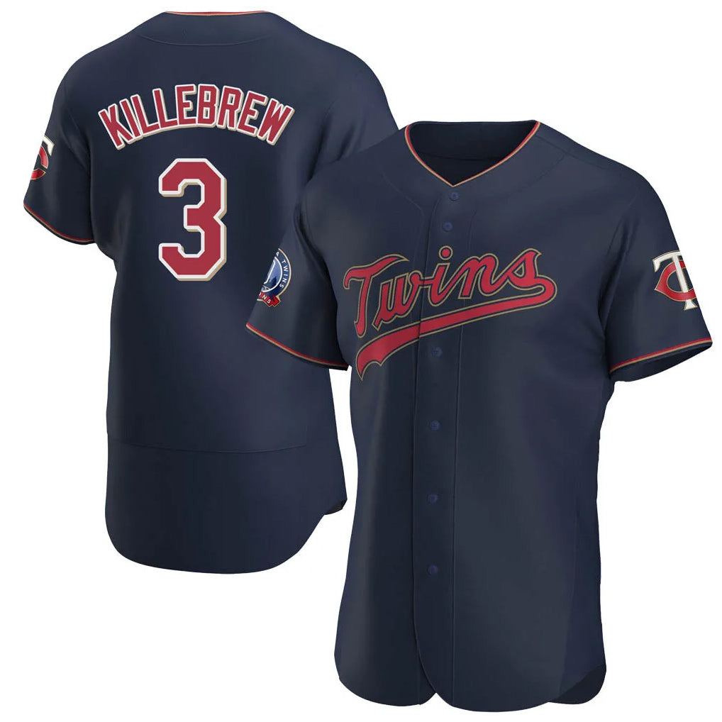 tocy M.Twins #3 Harmon Killebrew Player Navy 60th Home Limited Elite Stitched Jerseys