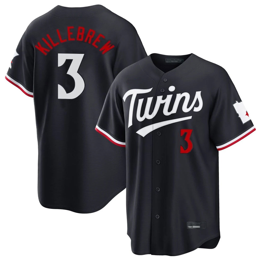 tocy M.Twins #3 Harmon Killebrew Player Navy Home Game Stitched Jerseys