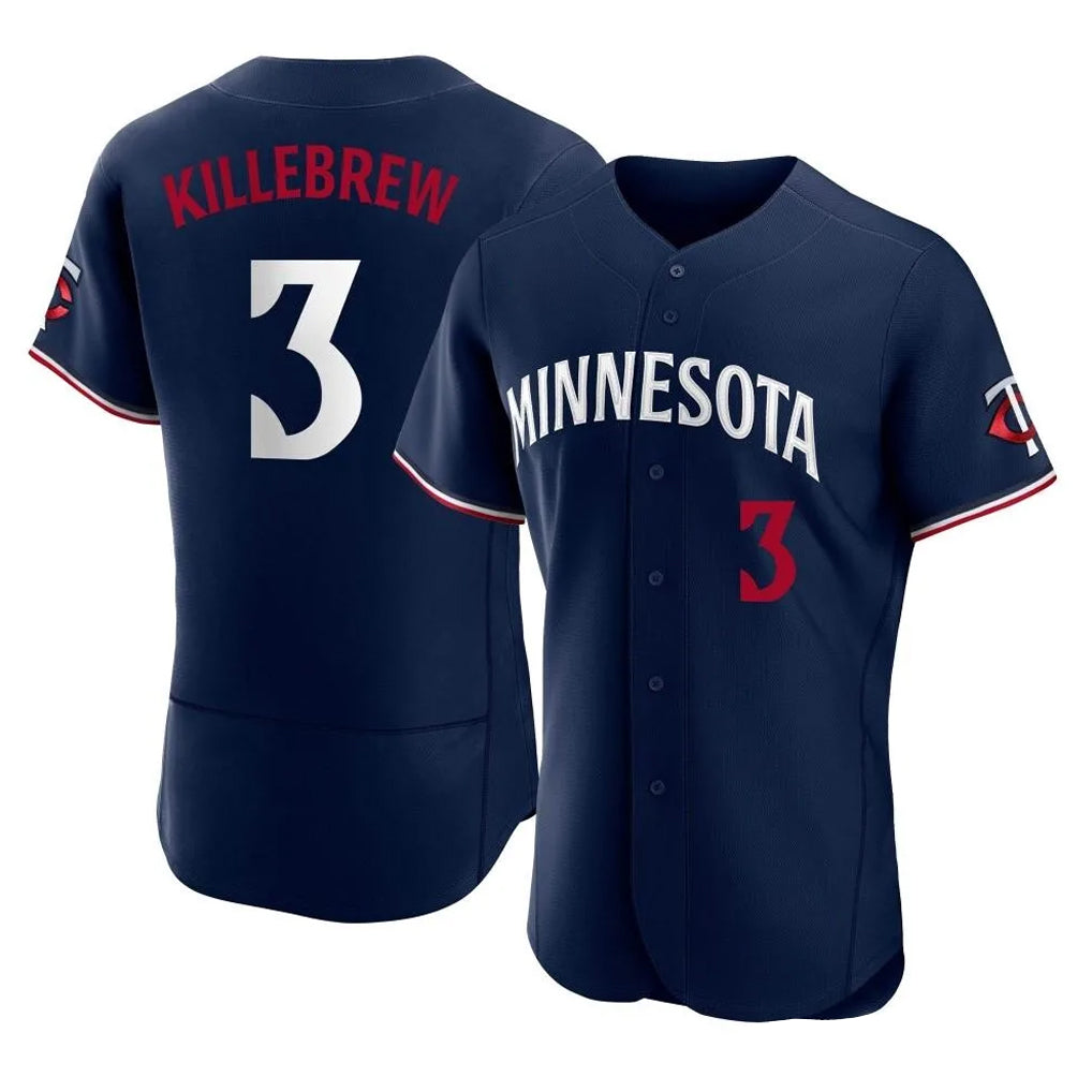 tocy M.Twins #3 Harmon Killebrew Player Navy Replica Home Limited Elite Stitched Jerseys