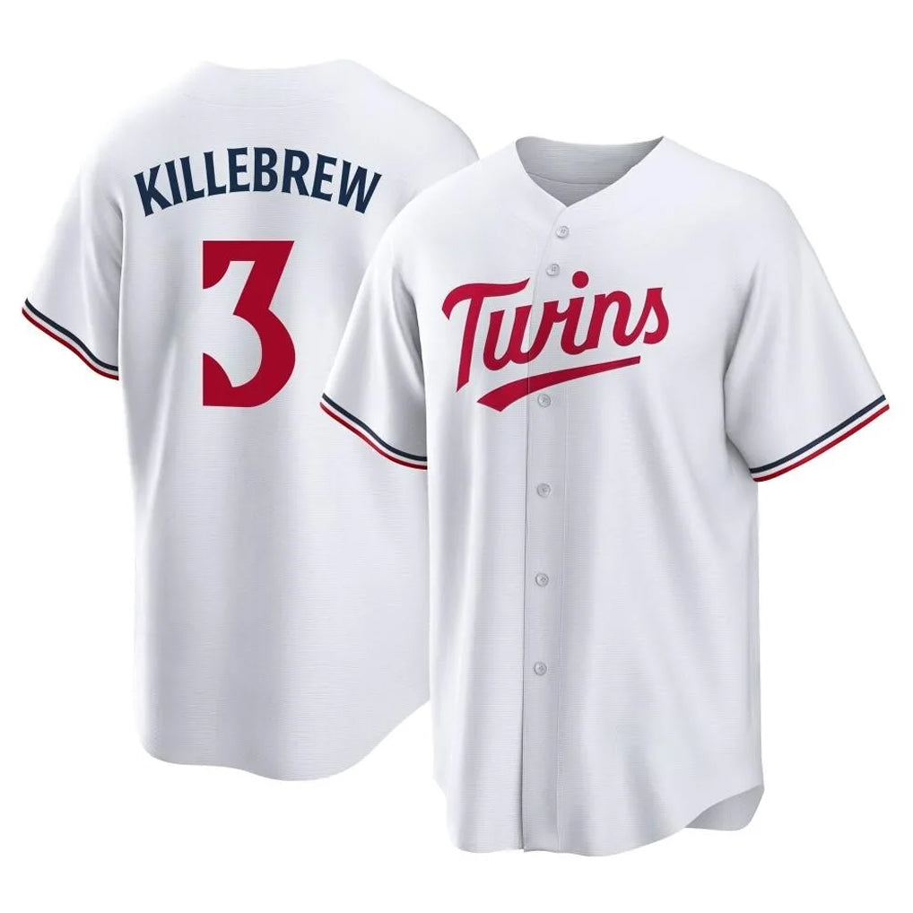 tocy M.Twins #3 Harmon Killebrew Player White Home Game Stitched Jerseys