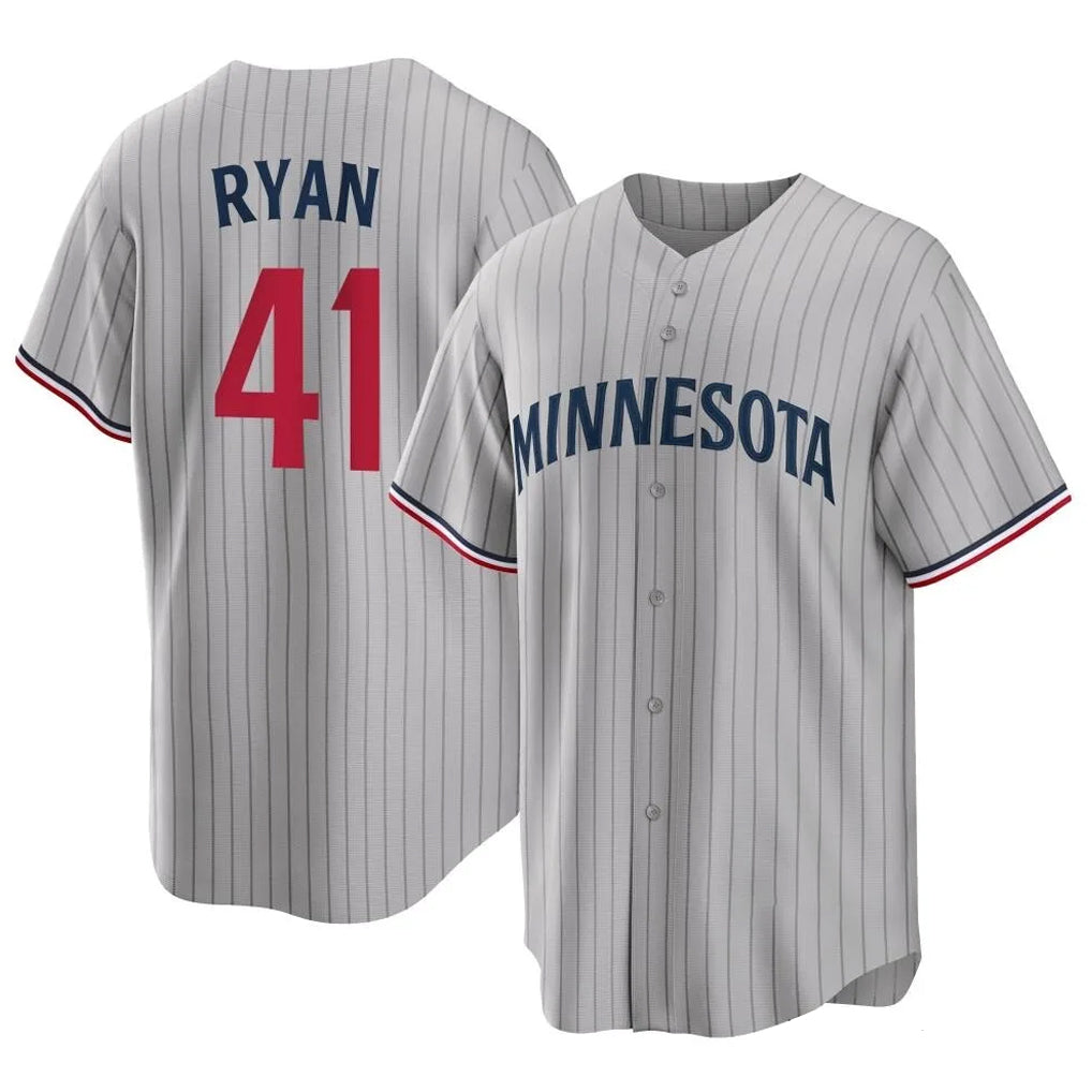 tocy M.Twins #41 Joe Ryan Player Gray Game Limited Home Stitched Jerseys