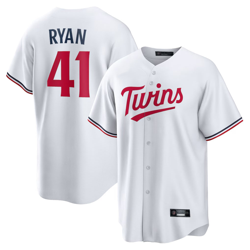 tocy M.Twins #41 Joe Ryan Player White Home Game Stitched Jerseys