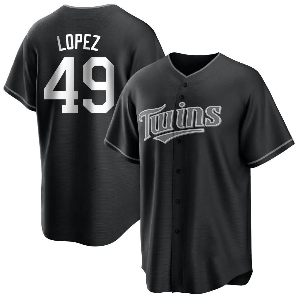 tocy M.Twins #49 Pablo Lopez Player Black Home Game Stitched Jerseys
