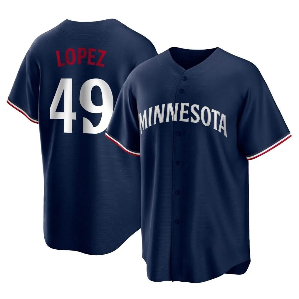 tocy M.Twins #49 Pablo Lopez Player Navy Replica Alternate Home Stitched Jerseys