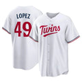 tocy M.Twins #49 Pablo Lopez Player White Home Game Stitched Jerseys