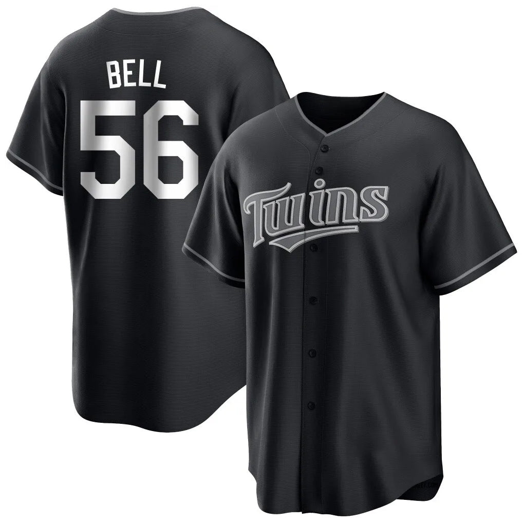 tocy M.Twins #56 Josh Bell Player Black Home Game Stitched Jerseys