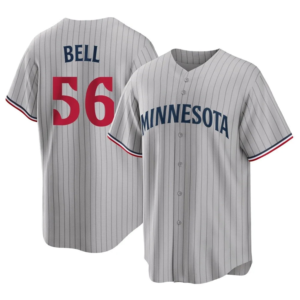 tocy M.Twins #56 Josh Bell Player Gray Game Limited Home Stitched Jerseys