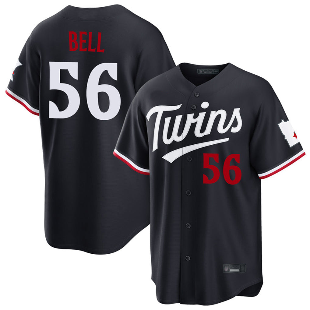 tocy M.Twins #56 Josh Bell Player Navy Home Game Stitched Jerseys