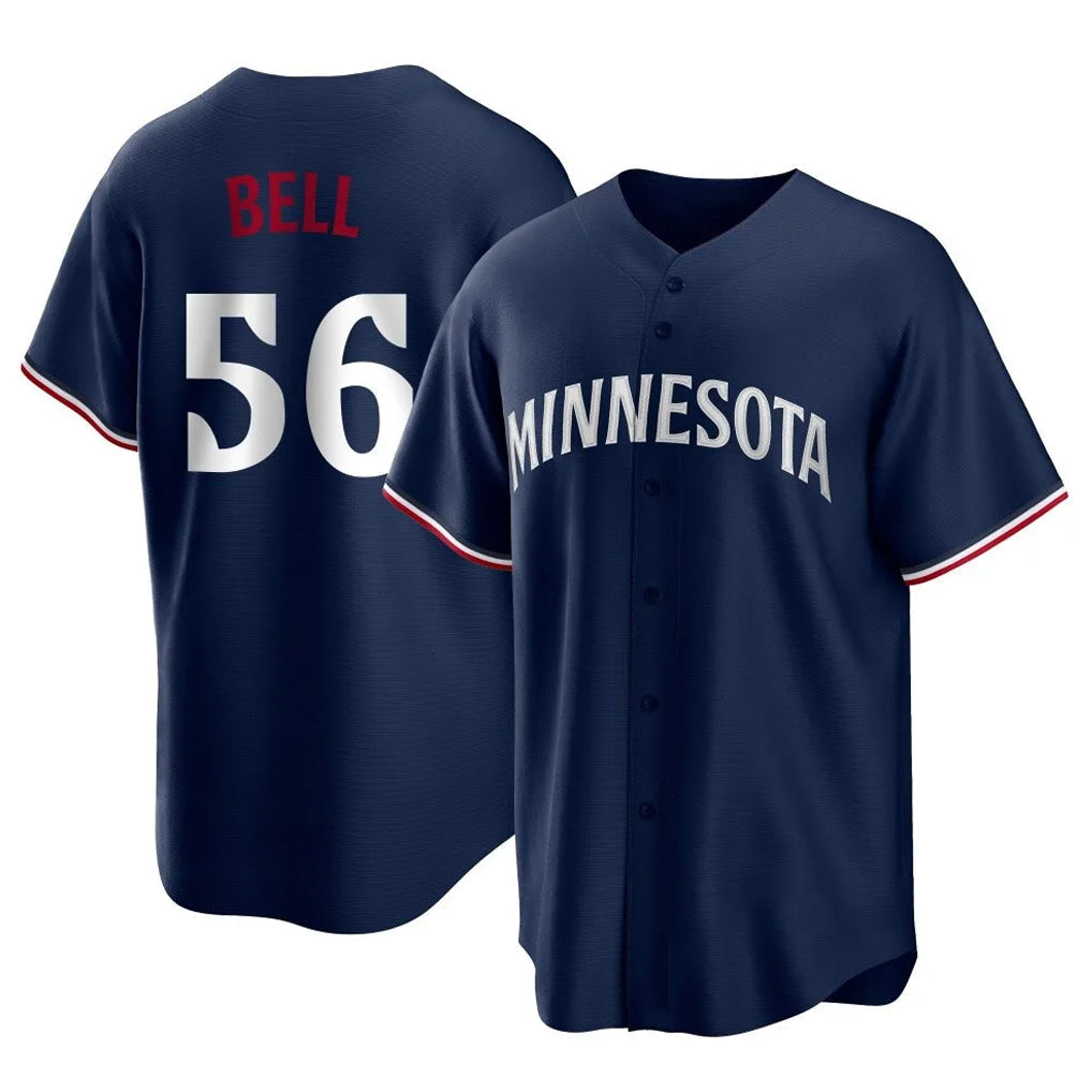 tocy M.Twins #56 Josh Bell Player Navy Replica Alternate Home Stitched Jerseys