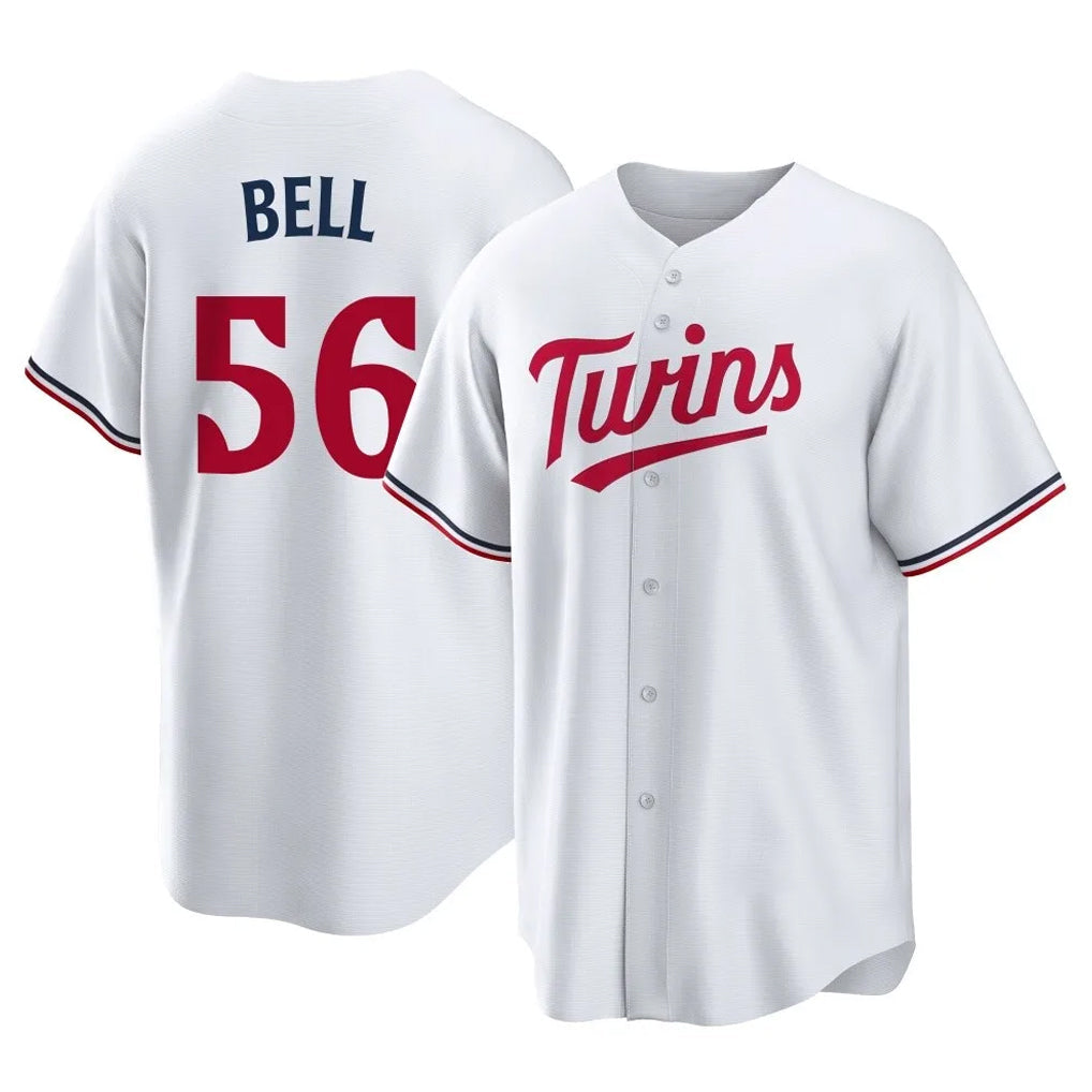 tocy M.Twins #56 Josh Bell Player White Home Game Stitched Jerseys