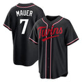 tocy M.Twins #7 Joe Mauer Player Black Fashion Out Home Limited Stitched Jerseys