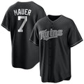 tocy M.Twins #7 Joe Mauer Player Black Home Game Stitched Jerseys