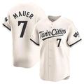 tocy M.Twins #7 Joe Mauer Player Cream Home Limited Stitched Jerseys