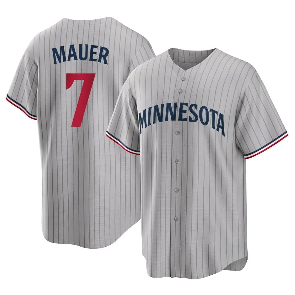 tocy M.Twins #7 Joe Mauer Player Gray Game Limited Home Stitched Jerseys
