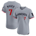 tocy M.Twins #7 Joe Mauer Player Gray Home Limited Elite Stitched Jerseys