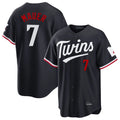 tocy M.Twins #7 Joe Mauer Player Navy Home Game Stitched Jerseys