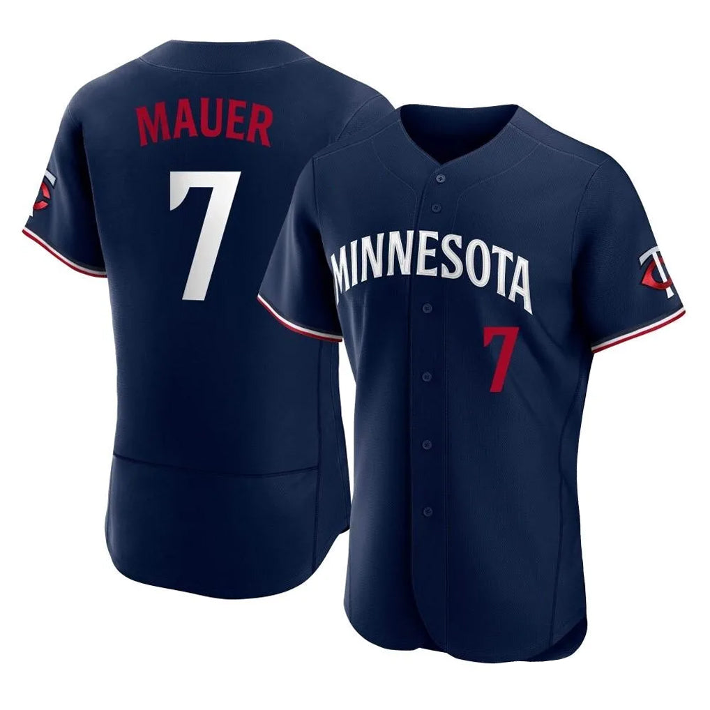 tocy M.Twins #7 Joe Mauer Player Navy Replica Home Limited Elite Stitched Jerseys