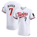 tocy M.Twins #7 Joe Mauer Player White Home Limited Elite Stitched Jerseys