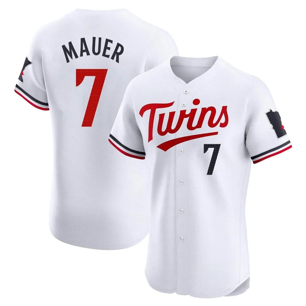 tocy M.Twins #7 Joe Mauer Player White Home Limited Elite Stitched Jerseys