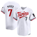 tocy M.Twins #7 Joe Mauer Player White Home Limited Stitched Jerseys