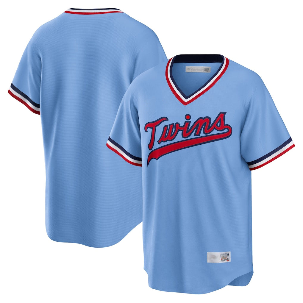tocy Minnesota Twins Blank Player Light Blue Road Cooperstown Collection T-shirt Stitched Jerseys
