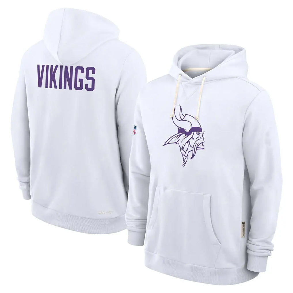 Tocy MN.Vikings White LOGO Pullover Hoodies Home Game Blank Player Stitched Jerseys