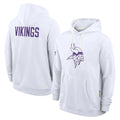 Tocy MN.Vikings White LOGO Pullover Hoodies Home Game Blank Player Stitched Jerseys