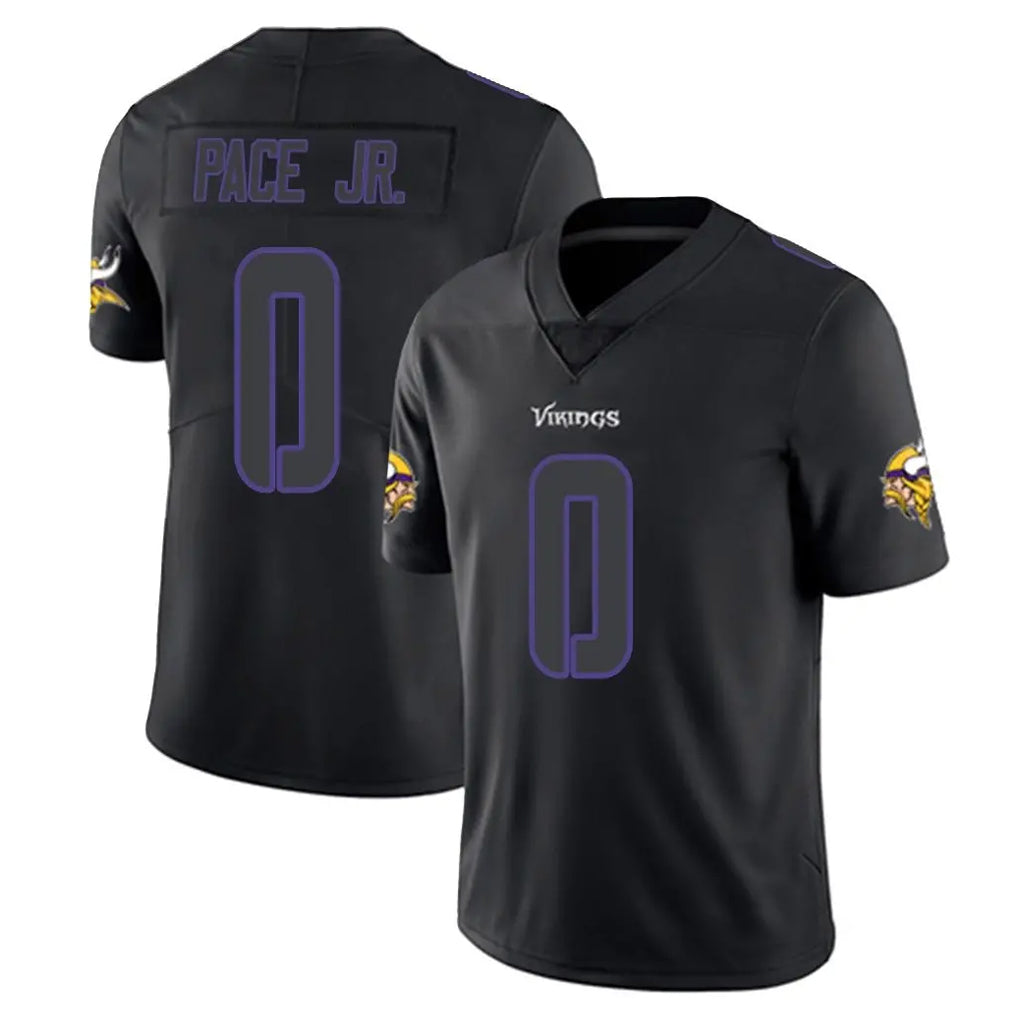 Tocy MN.Vikings #0 Ivan Pace Jr. Player Black Impact LImited Home Game Stitched Jerseys