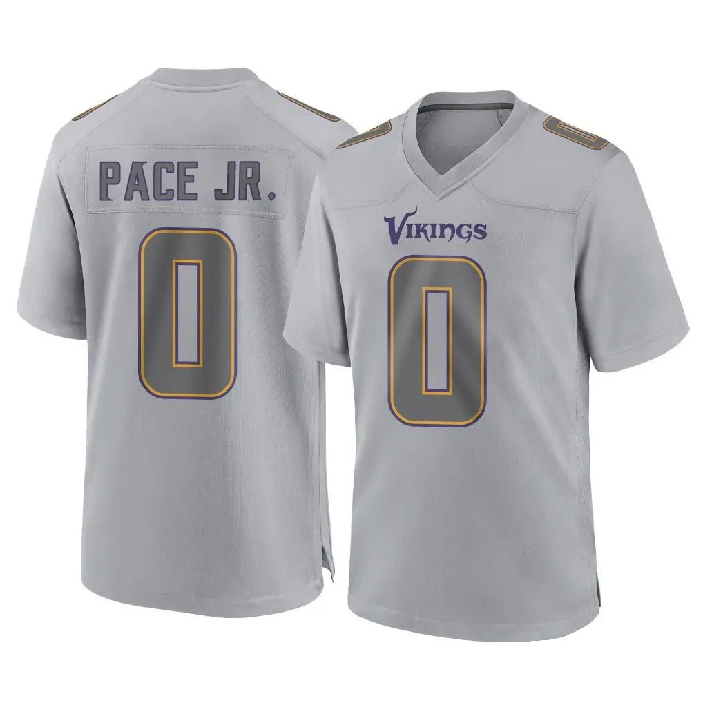 Tocy MN.Vikings #0 Ivan Pace Jr. Player Gray Atmosphere Fashion Home Game Stitched Jerseys