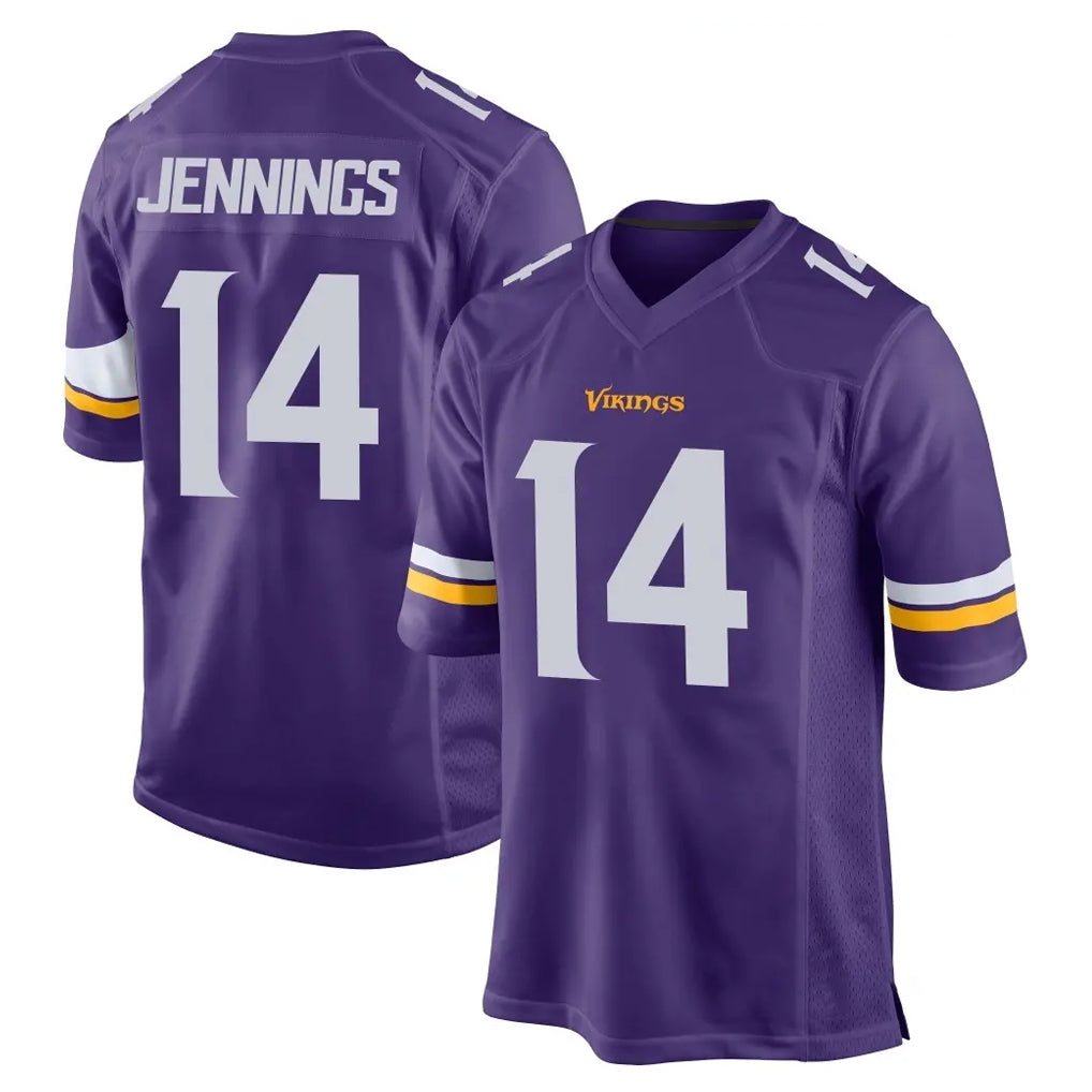 Tocy MN.Vikings #14 Jauan Jennings Player Purple Home Game Stitched Jerseys