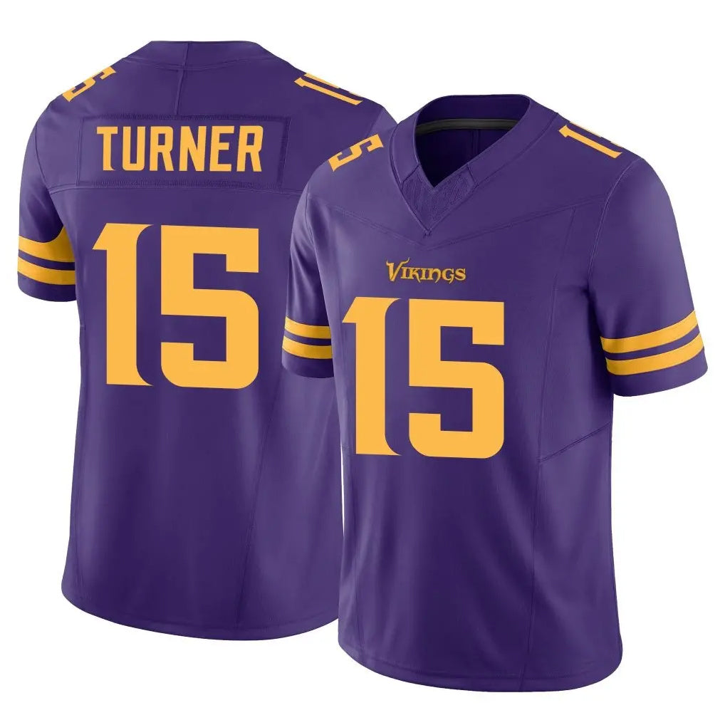 Tocy MN.Vikings #15 Dallas Turner Player Purple Limited Alternate Vapor F.U.S.E. Home Game Stitched Jerseys