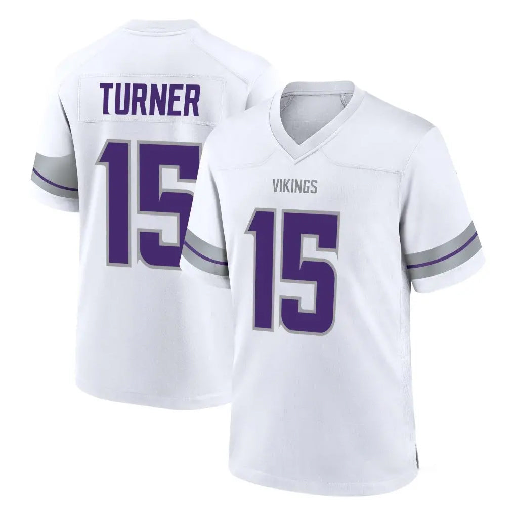 Tocy MN.Vikings #15 Dallas Turner Player White Alternate Home Game Stitched Jerseys