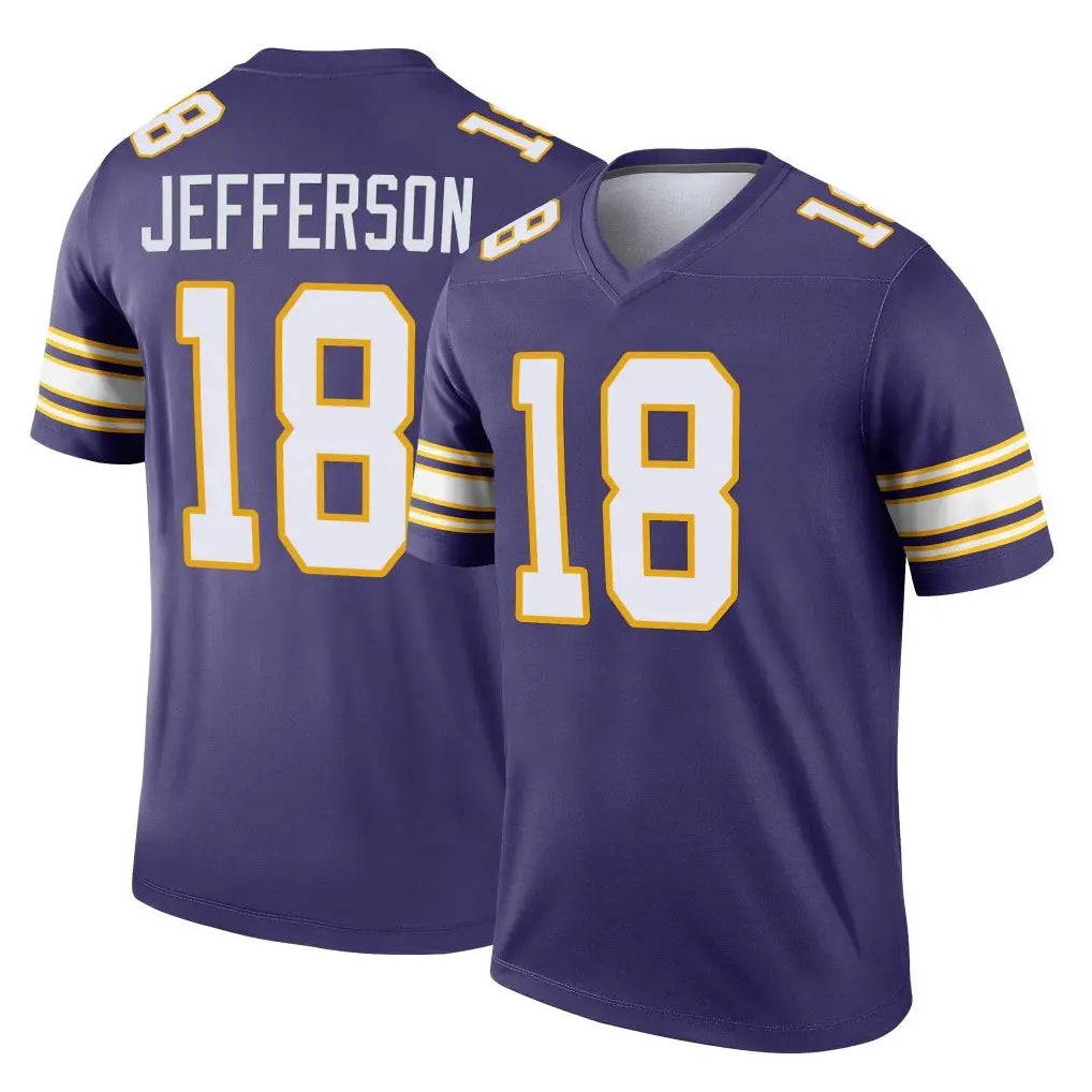 Tocy MN.Vikings #18 Justin Jefferson Player Purple Limited Classic Home Game Stitched Jerseys