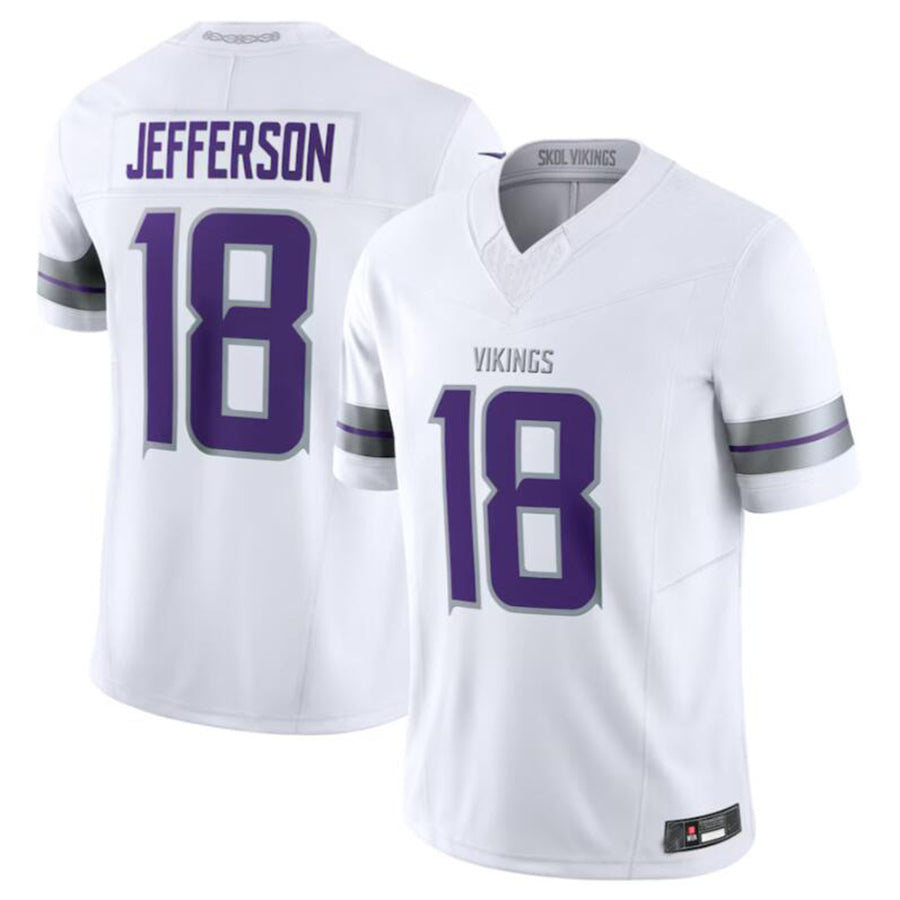 tocy MN.Vikings #18 Justin Jefferson White Alternate Vapor F.U.S.E. Limited American Stitched Jerseys