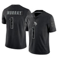 Tocy MN.Vikings #1 Kyler Murray Player Black Reflective LImited Home Game Stitched Jerseys