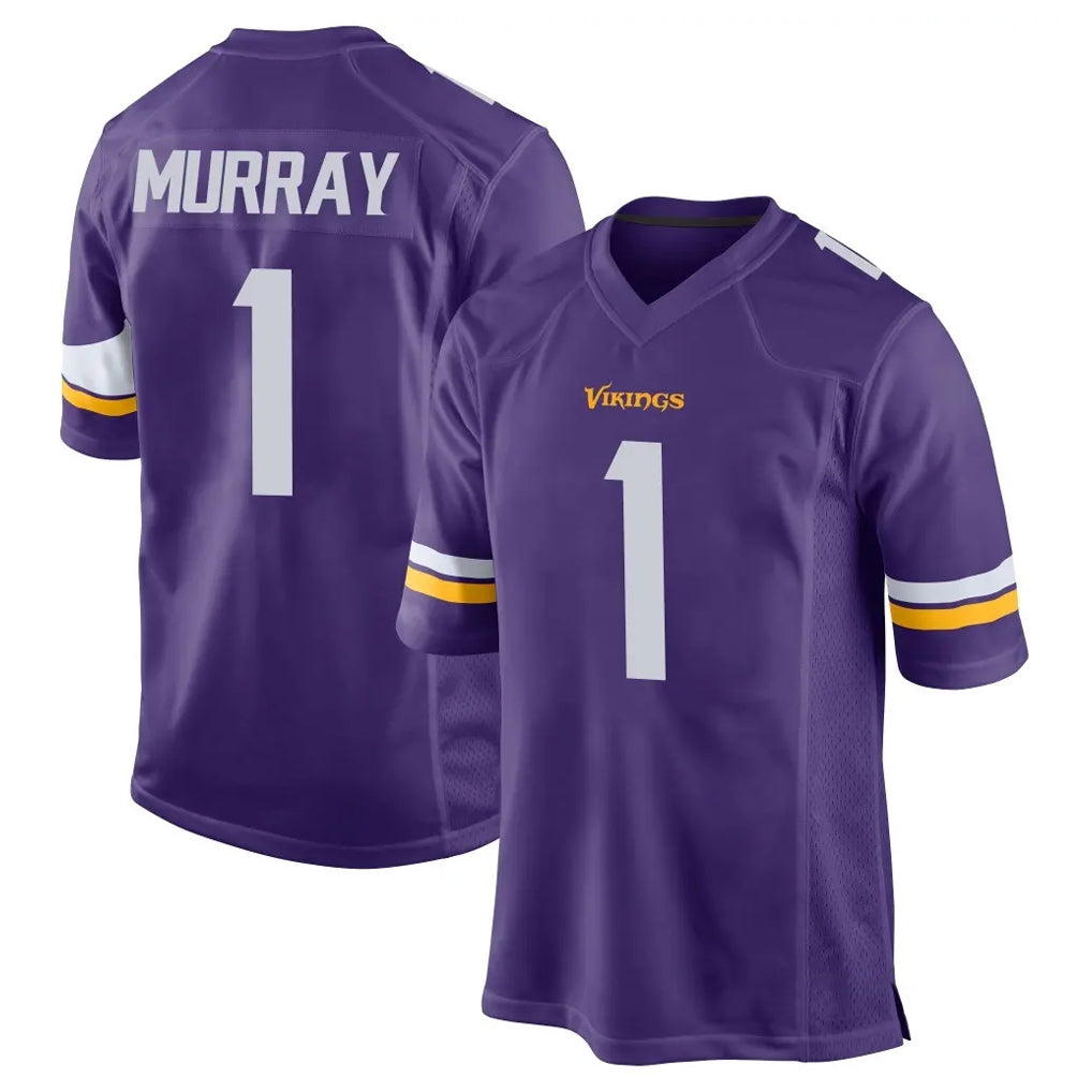 Tocy MN.Vikings #1 Kyler Murray Player Purple Home Game Stitched Jerseys