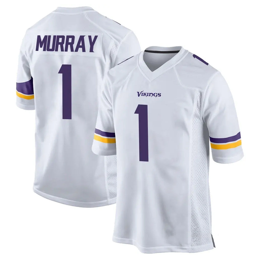 Tocy MN.Vikings #1 Kyler Murray Player White Home Game Stitched Jerseys