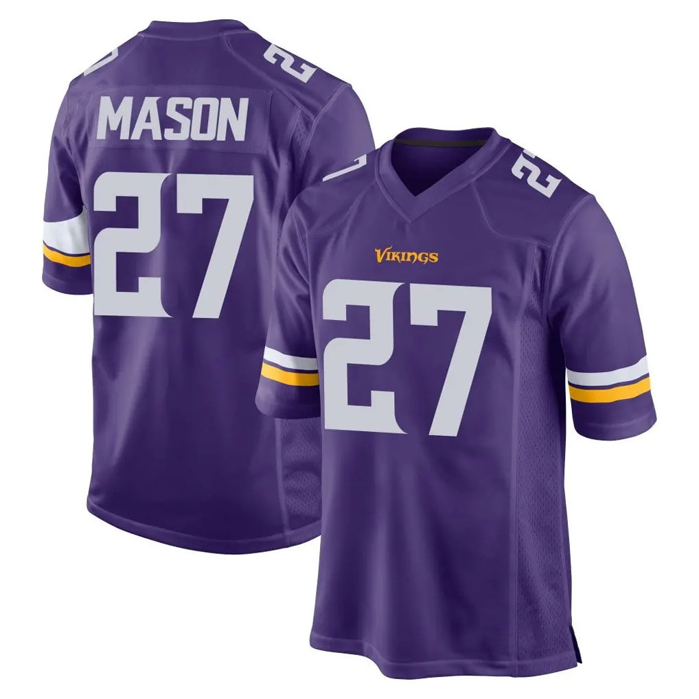 Tocy MN.Vikings #27 Jordan Mason Player Purple Home Game Stitched Jerseys