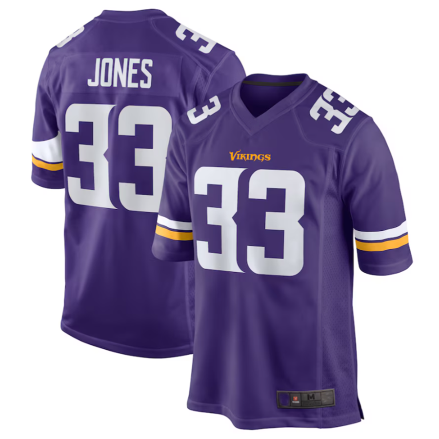 tocy MN.Vikings #33 Aaron Jones Purple Game Player Jersey Stitched American Stitched Jerseys