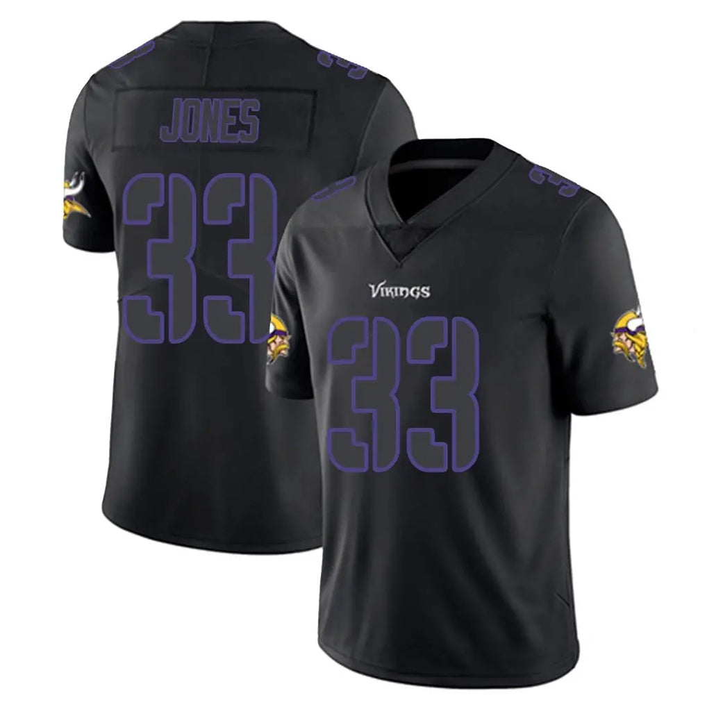 Tocy MN.Vikings #33 Aaron Jones Sr. Player Black Impact LImited Home Game Stitched Jerseys
