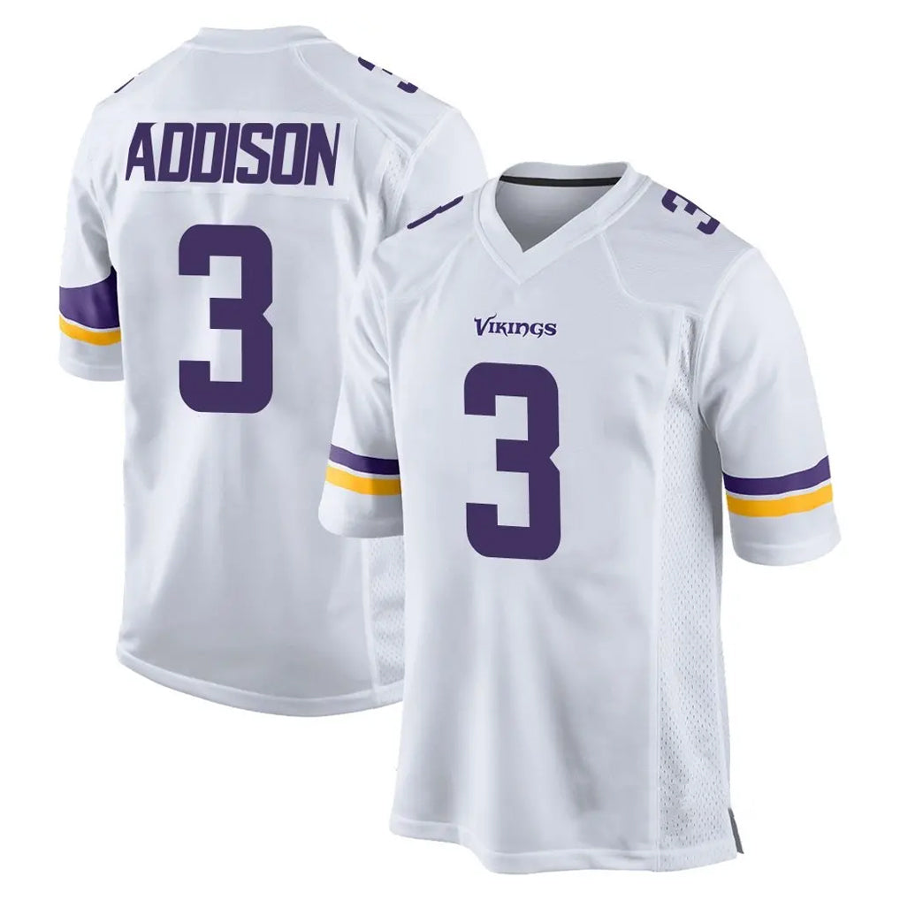 Tocy MN.Vikings #3 Jordan Addison Player White Home Game Stitched Jerseys