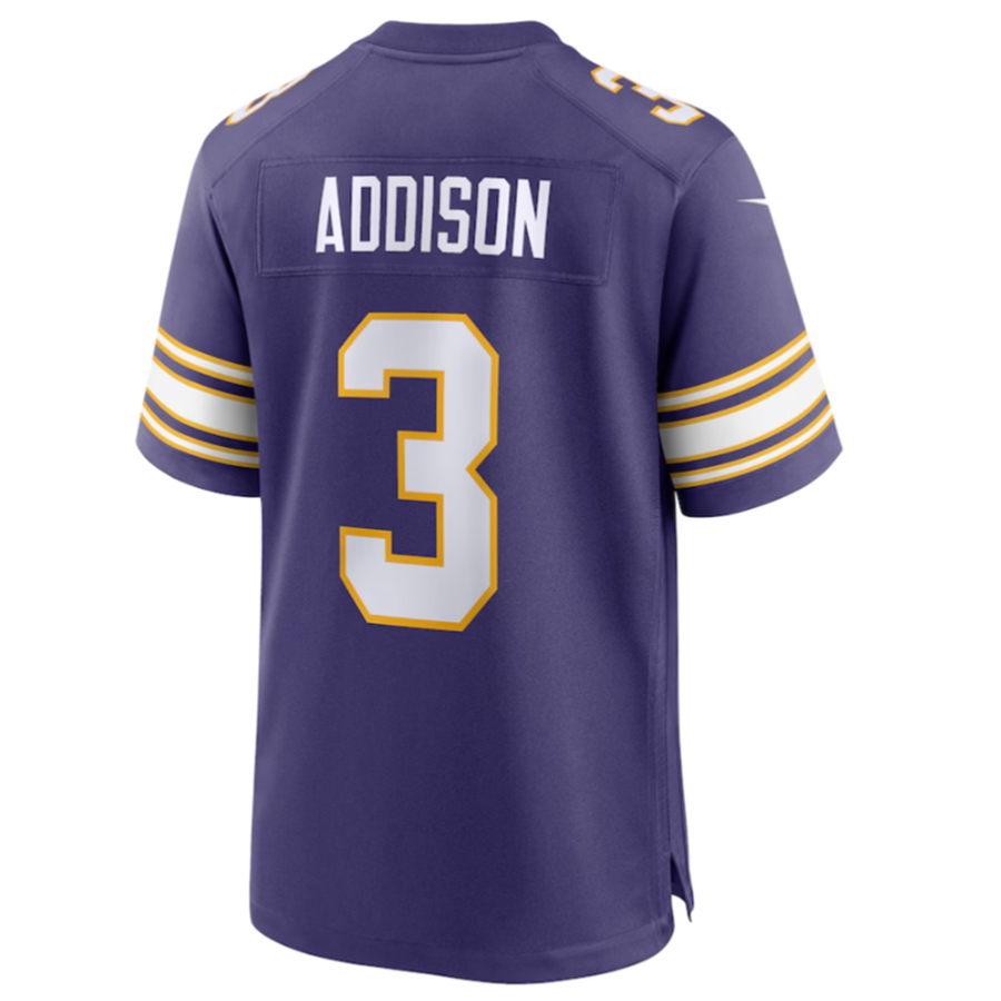 tocy MN.Vikings #3 Jordan Addison Purple Classic Player Game Jersey American Stitched Jersey