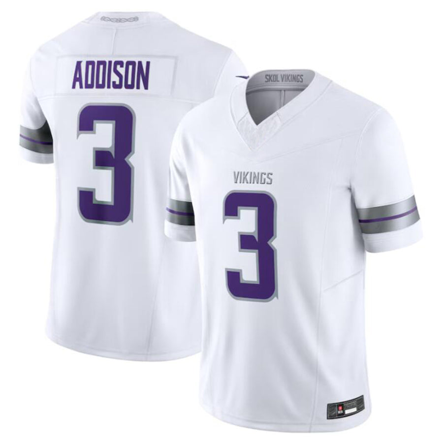 tocy MN.Vikings #3 Jordan Addison White Alternate Vapor F.U.S.E. Limited American Stitched Jerseys